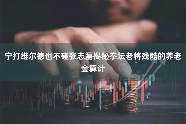 宁打维尔德也不碰张志磊揭秘拳坛老将残酷的养老金算计