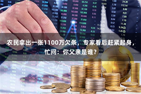 农民拿出一张1100万欠条，专家看后赶紧起身，忙问：你父亲是谁？